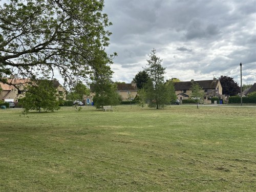 View to the house across the green
